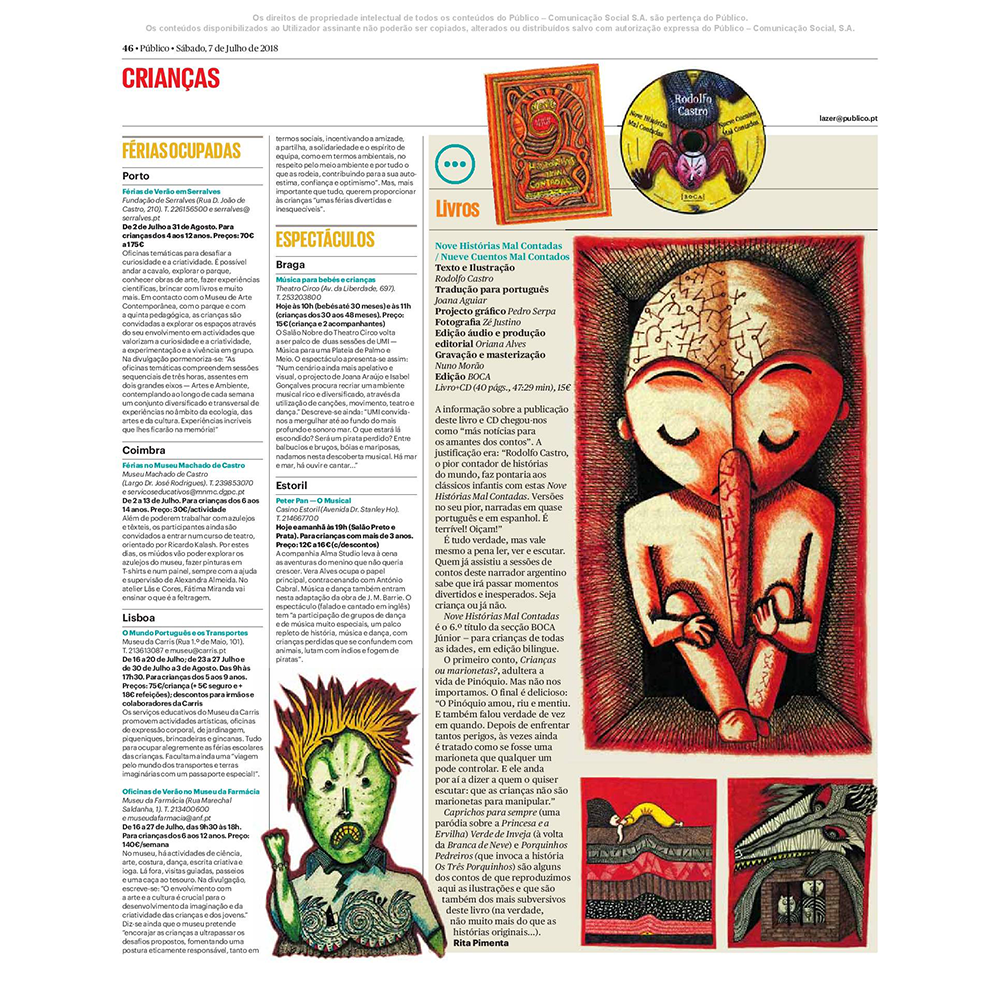 Nove Histórias Mal Contadas / Nueve Cuentos Mal Contados na imprensa