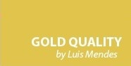 Fundo amarelo com texto branco 'GOLD QUALITY by Luis Mendes'