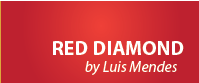 Logo RED DIAMOND by Luis Mendes em fundo vermelho