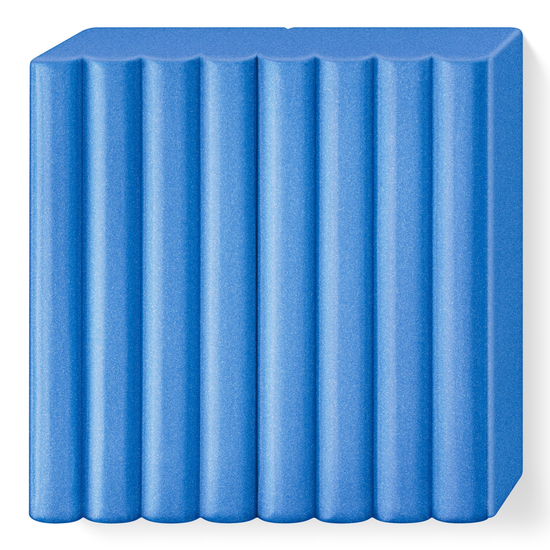 Objeto retangular azul com textura ondulada em relevo