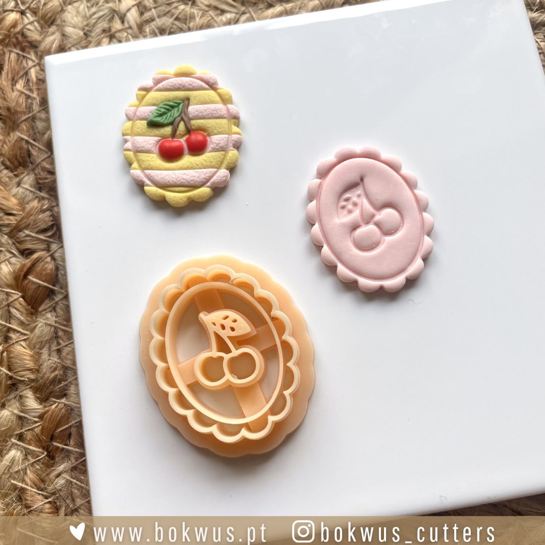 Cortadores Verão 2026 Cortadores e carimbos de bolos/biscoitos em plástico com desenho de cerejas