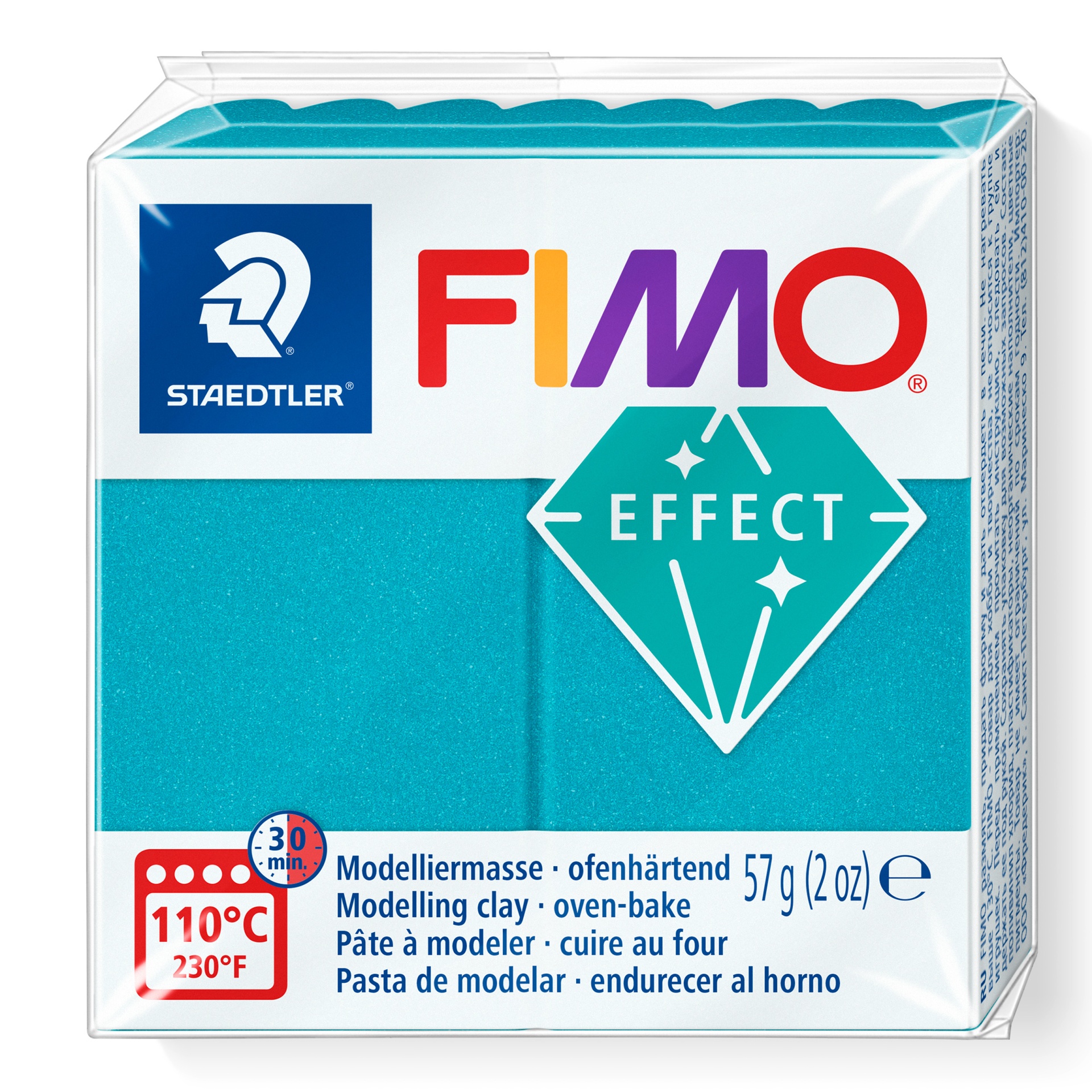 Pacote de massa modelar Staedtler FIMO Effect turquesa