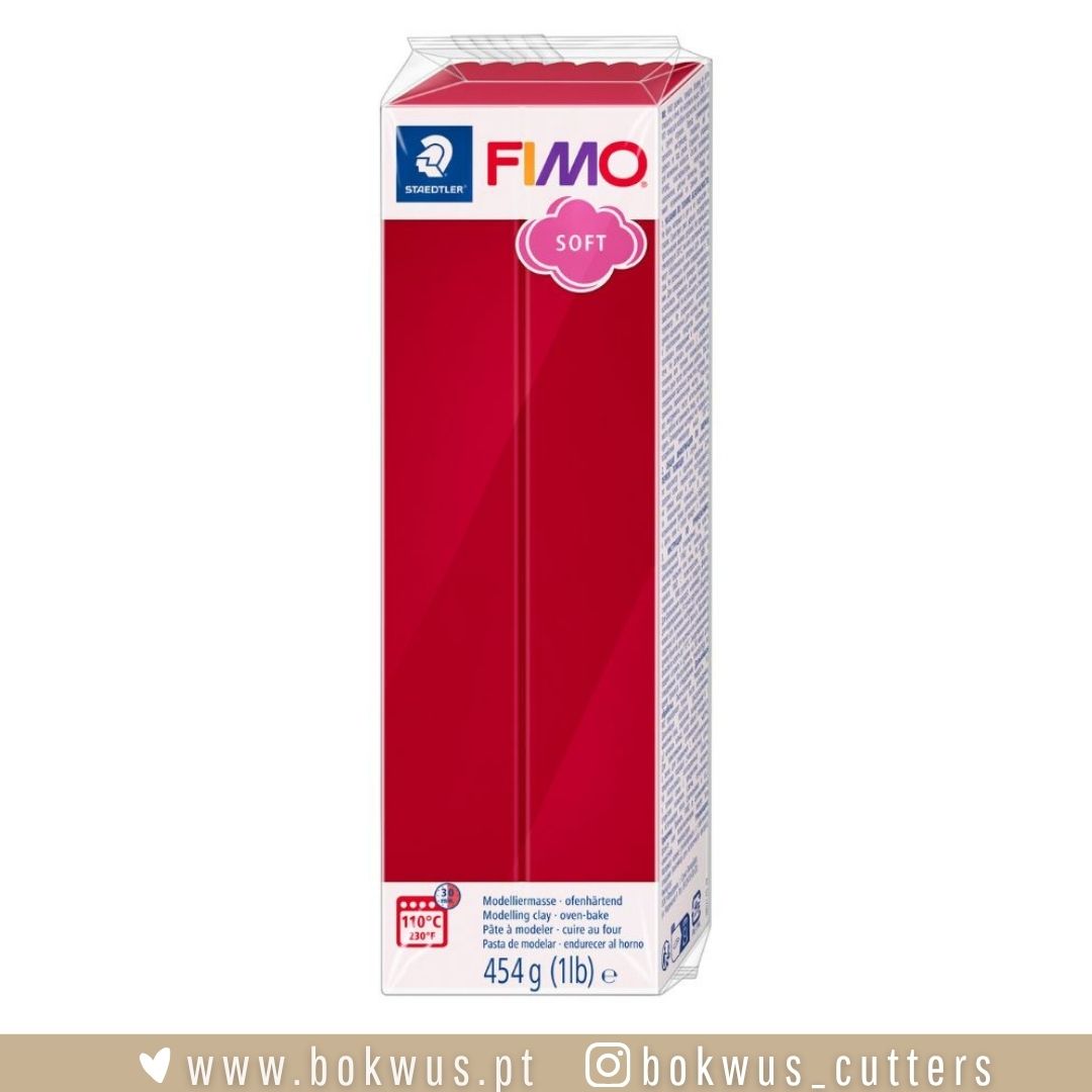 FIMO Soft – Vermelho Cereja (Ref. 26) Barra de massa para moldar FIMO Soft vermelha da Staedtler