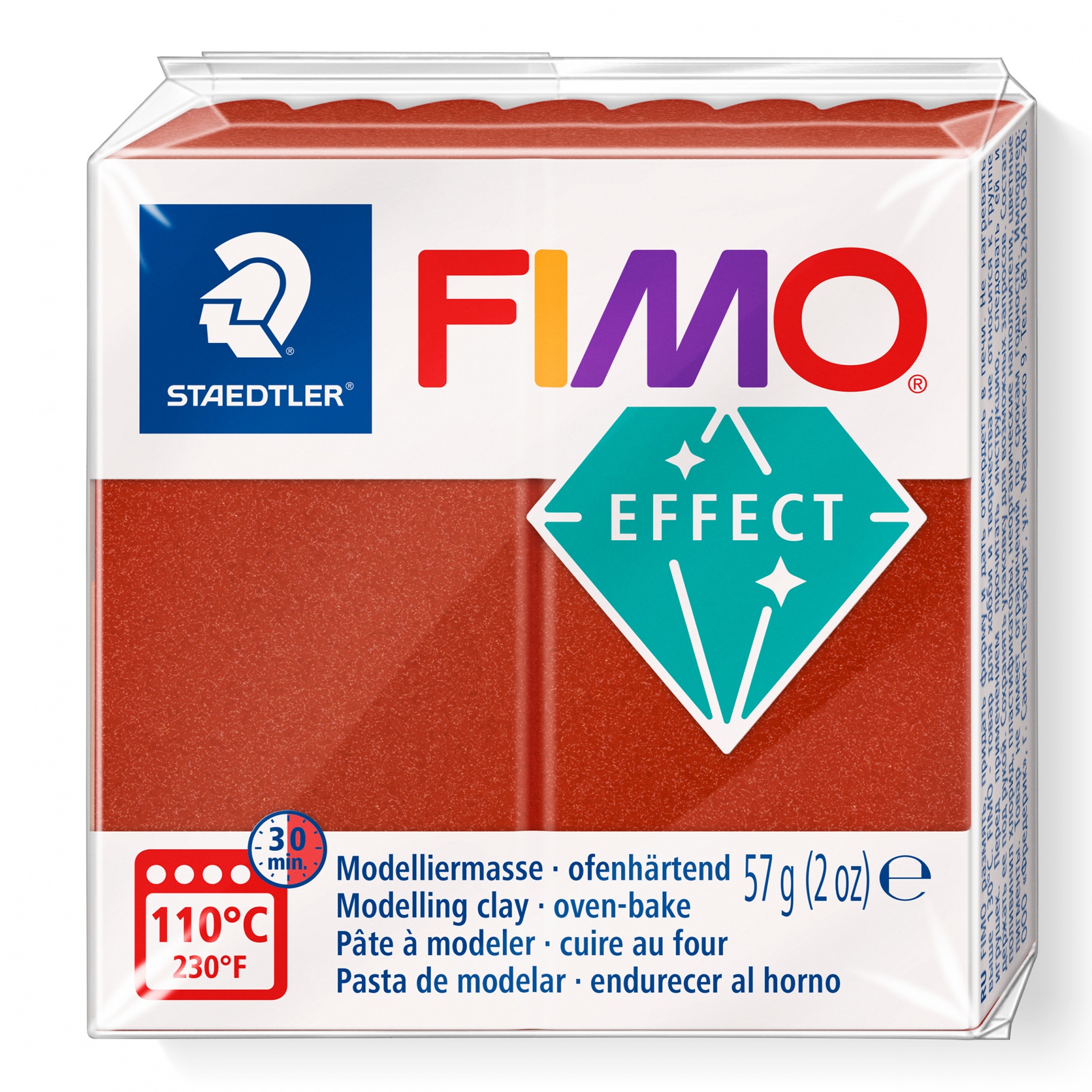 Pacote de massa para modelar vermelha FIMO Effect Staedtler