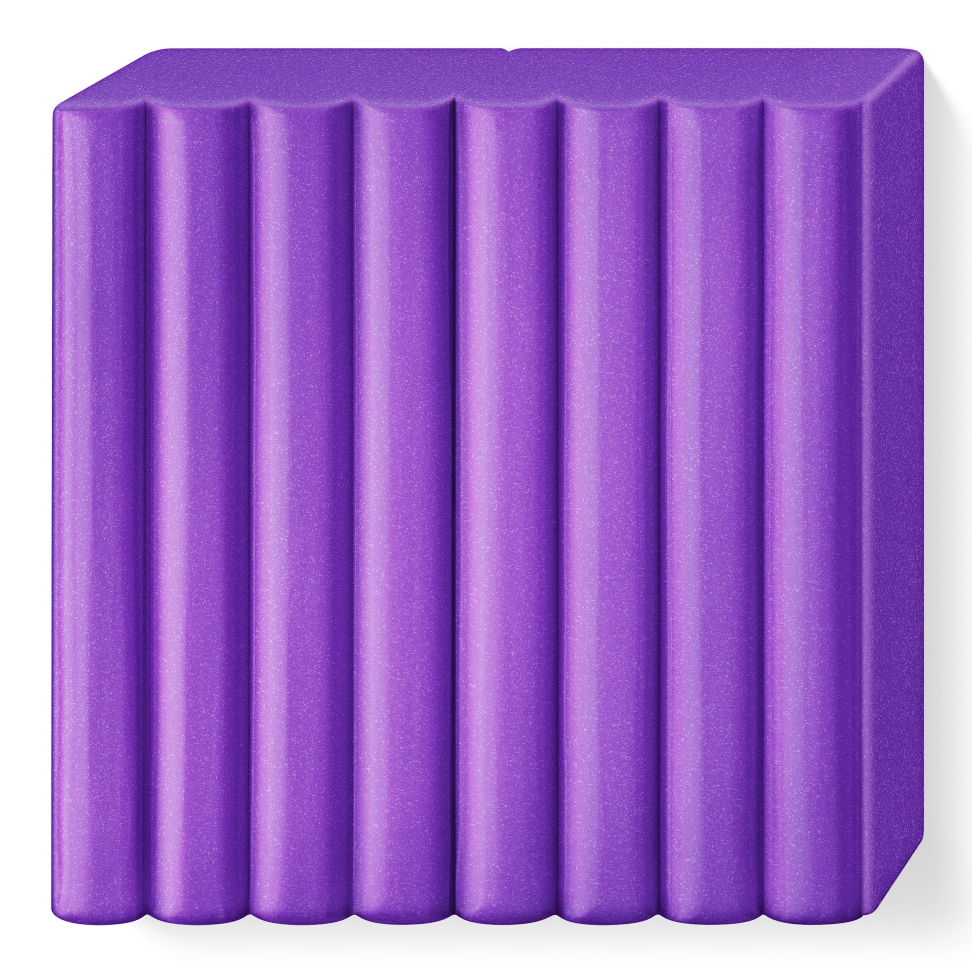 Bloco de espuma roxo com ranhuras verticais e textura ligeiramente rugosa