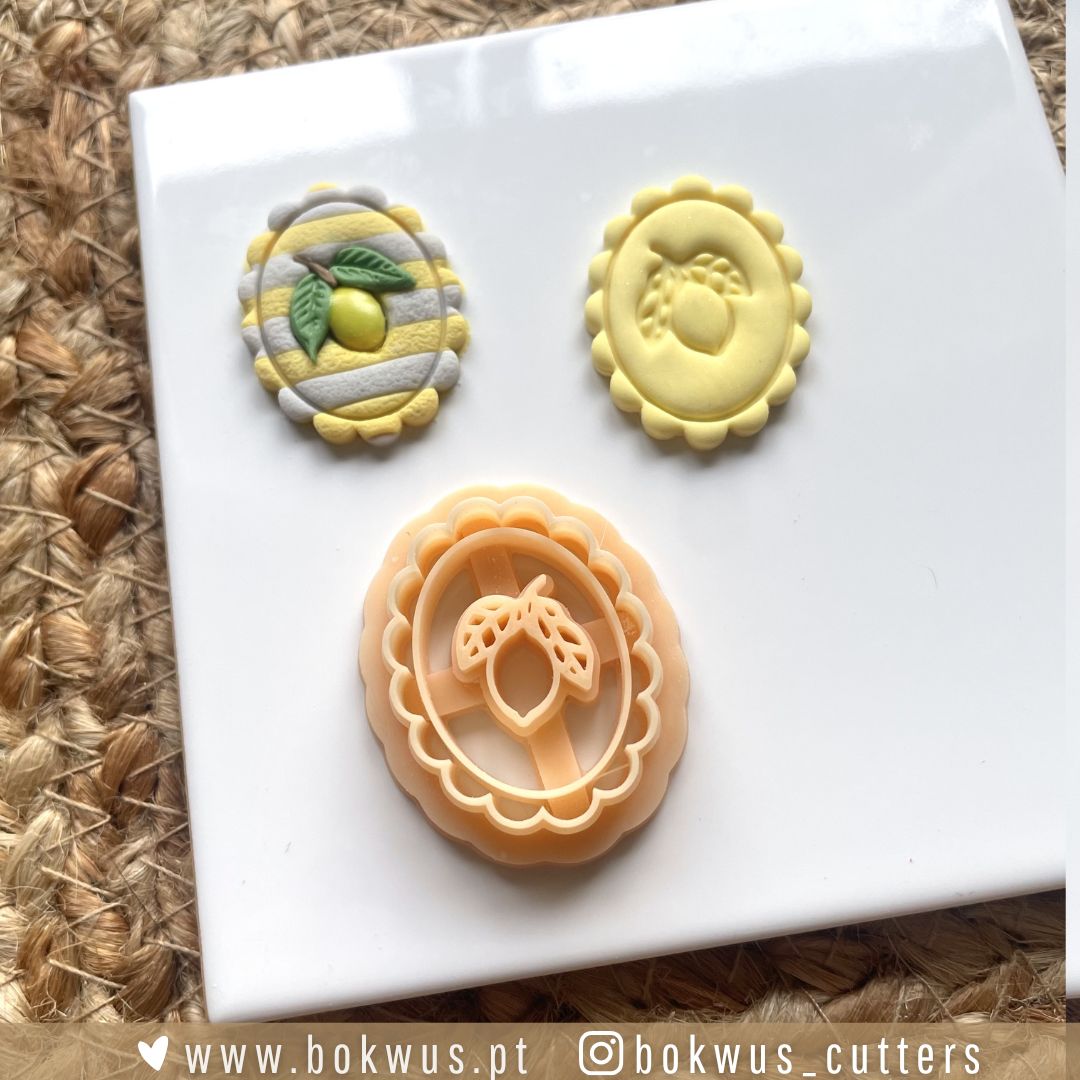 Cortadores Verão 2026 Três moldes de silicone para pastelaria com motivo de limão em relevo