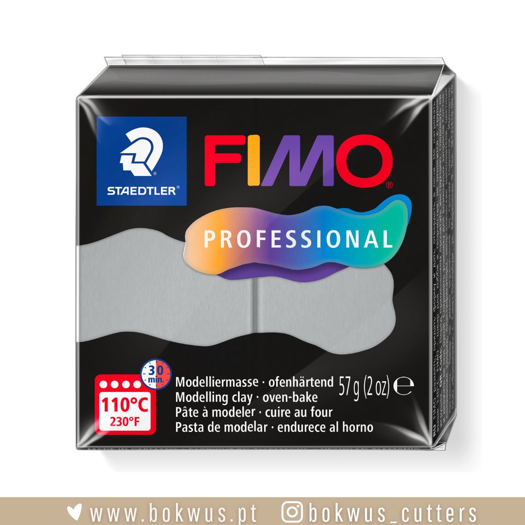 FIMO PROFESSIONAL | DOLPHIN GREY / CINZA GOLFINHO (REF.80) Pacote de pasta de modelar STAEDTLER FIMO Professional cinza