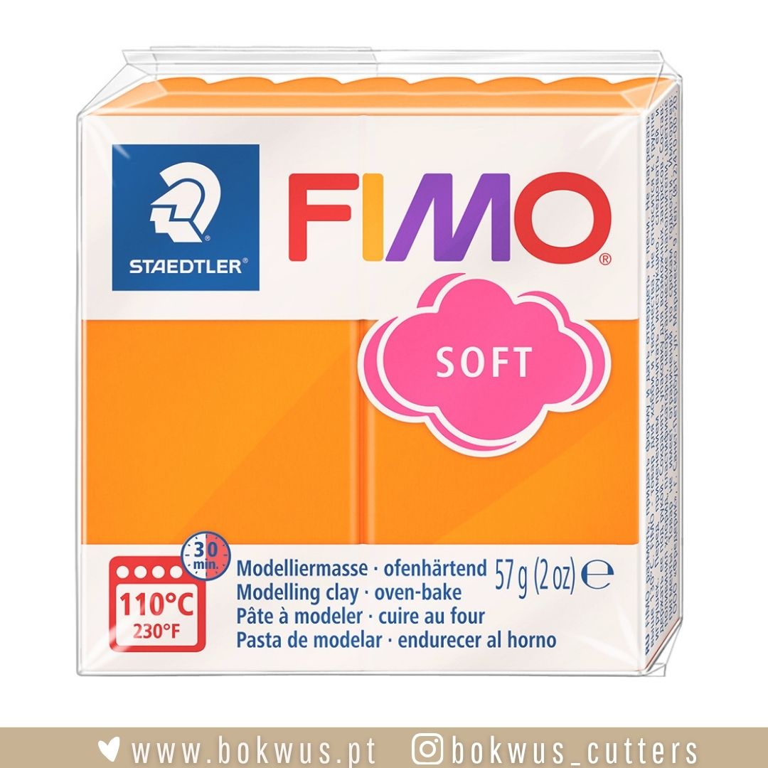 FIMO Soft – Tangerina (Ref. 42) Embalagem de massa modeladora FIMO SOFT laranja
