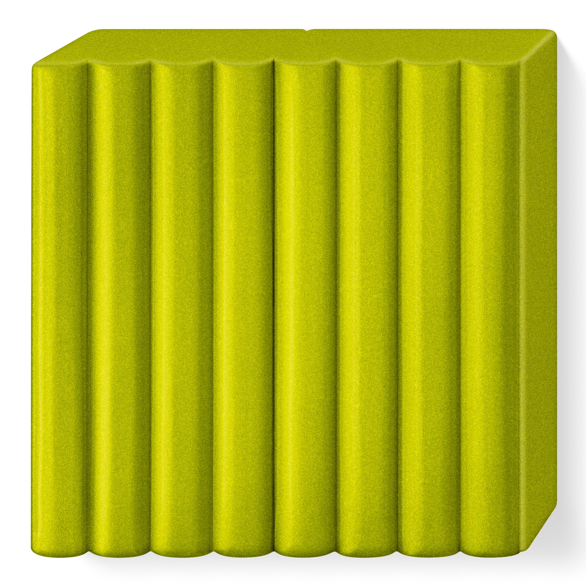 Cubo verde ondulado com recorte arredondado no canto superior direito