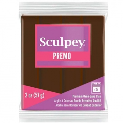 Massa de modelar polimérica Sculpey Premo castanha em embalagem plástica