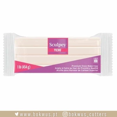 Barra de massa de modelar Sculpey PREMO branca em embalagem plástica