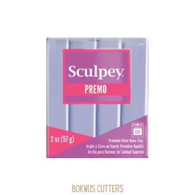 Pacote rosa e lavanda de pasta Sculpey PREMO 57g com texto e rótulos