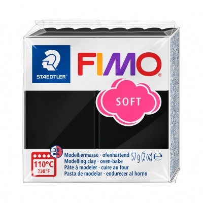 Pacote de pasta modelar FIMO Soft preto