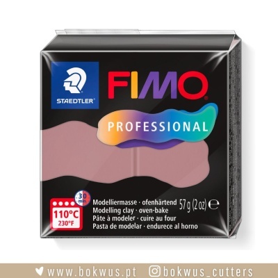 Pasta para modelar FIMO Professional cor rosa 57g embalagem preta