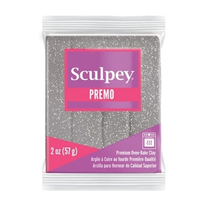 Pacote de argila Sculpey PREMO cinzenta com brilho