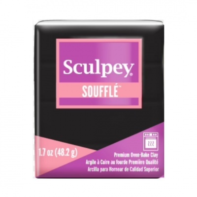 Barra de pasta modeladora Sculpey Soufflé negra e rosa