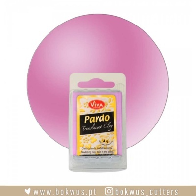 Barra de massa moldável translúcida rosa marca Viva Pardo