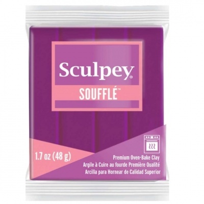 Massa para moldar Sculpey Soufflé roxa 48g embalagem