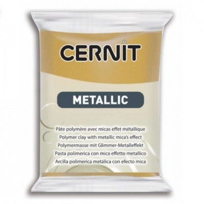 Pacote de massa polimérica Cernit Metallic cor dourada
