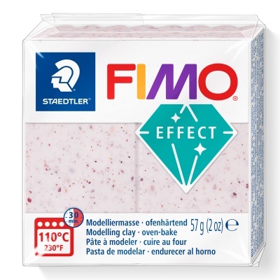 Embalagem de massa para modelar FIMO EFFECT branca com partículas cor-de-rosa