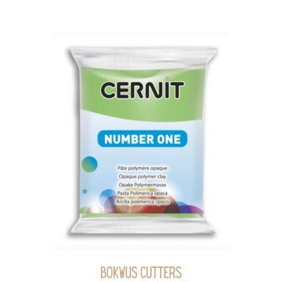 Pacote de pasta polimérica opaca Cernit Number One com design verde e branco