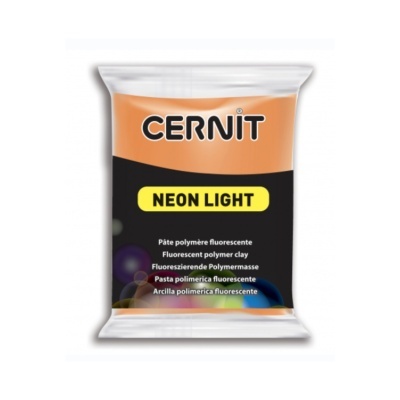 Pacote de pasta polimérica fluorescente Cernit Neon Light preto e laranja