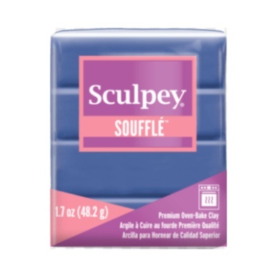 Massa de modelar Sculpey Soufflé azul em embalagem plástica.