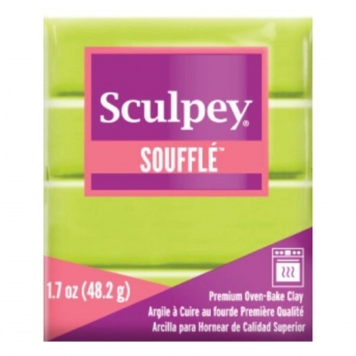 Massa de modelar Sculpey Soufflé verde em embalagem quadrada