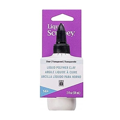 frasco de barro líquido para cozedura em plástico branco e preto com etiqueta roxa e branca