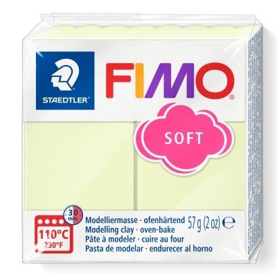 Massa de modelar FIMO Soft amarela clara, 57 g, embalagem quadrada