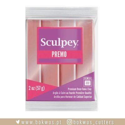 Massa modelar Sculpey PREMO cor rosa em embalagem plástica transparente