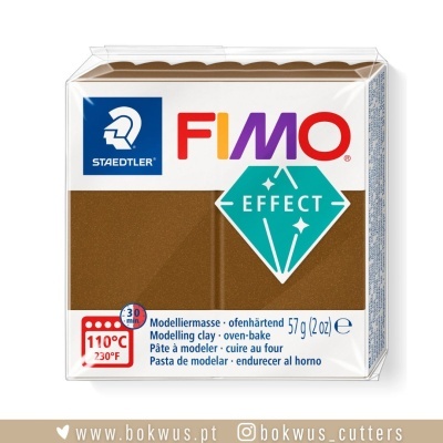 Pacote de massa para modelar FIMO Effect castanho metálico
