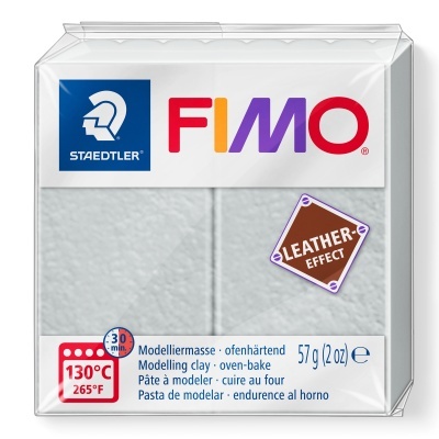 Pasta de modelar FIMO cinza claro com efeito couro da STAEDTLER, embalagem de 57 g