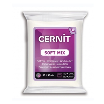 Pacote de pasta de modelar Cernit Soft Mix branca em embalagem plástica