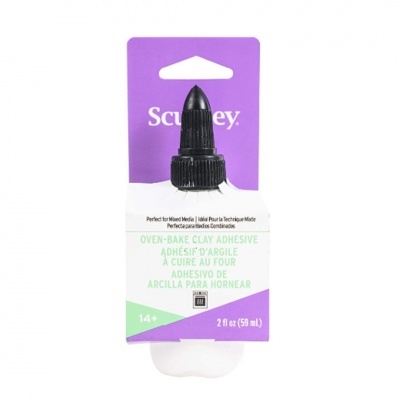 Adesivo de barro para cozer no forno Sculpey em embalagem roxa e branca