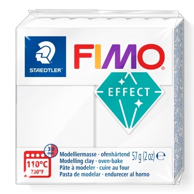 Bloco de massa modelar FIMO Effect branca para cozer em forno
