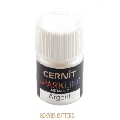 Frasco pequeno de pigmento metálico prateado Cernit Sparkling