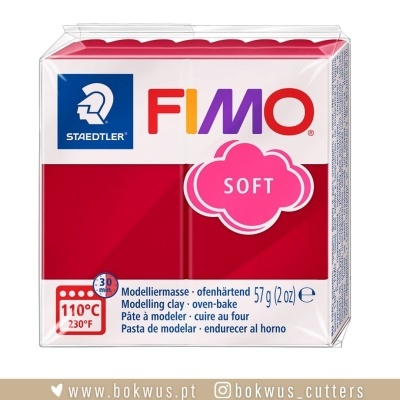 Bloco de massa de modelar vermelha Staedtler Fimo Soft