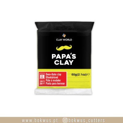 Pacote de argila para cozer ao forno PAPA'S CLAY preto, amarelo e vermelho