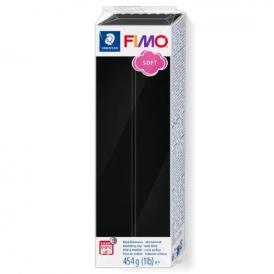 Embalagem de pasta polimérica FIMO Soft preta da STAEDTLER, 454g