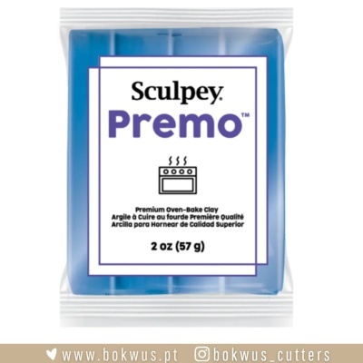Massa de modelar Sculpey Premo azul em embalagem