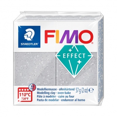 Pacote de massa para modelar FIMO Effect cinza brilhante 57 g