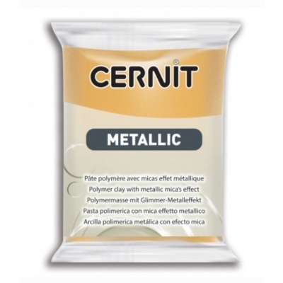 Pacote de massa polimérica Cernit Metallic com texto descritivo em várias línguas