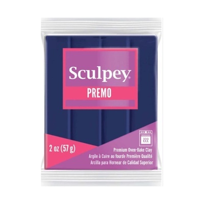 Pasta de modelar Sculpey PREMO azul escura em embalagem plástica