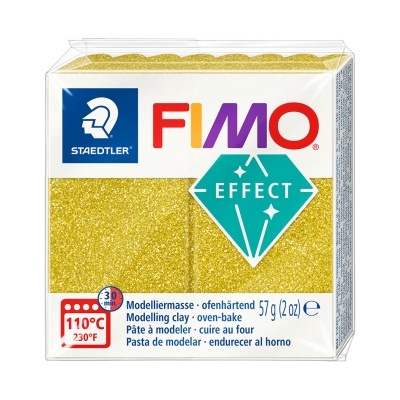 Pacote de massa de modelar FIMO Effect dourada brilhante da Staedtler para cozedura a 110°C