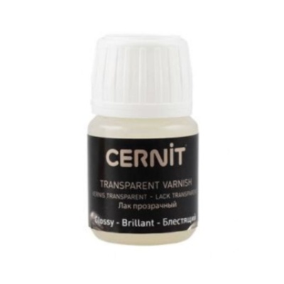Frasco pequeno de verniz transparente CERNIT com etiqueta preta e tampa branca
