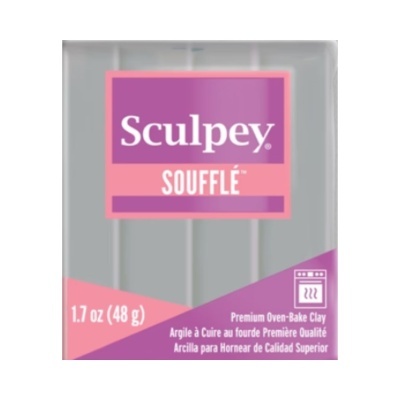 Pacote de argila para cozer ao forno Sculpey Soufflé cinza claro