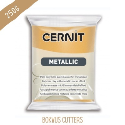 Embalagem de massa de polímero Cernit Metallic dourada de 250g