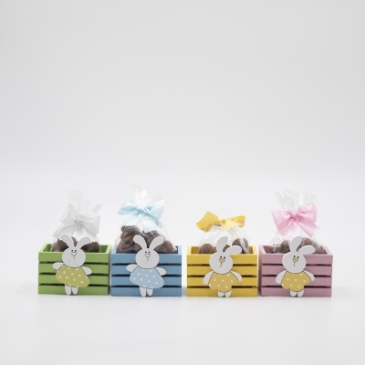 🐰 Caixa de Madeira com Ovinhos de Chocolate