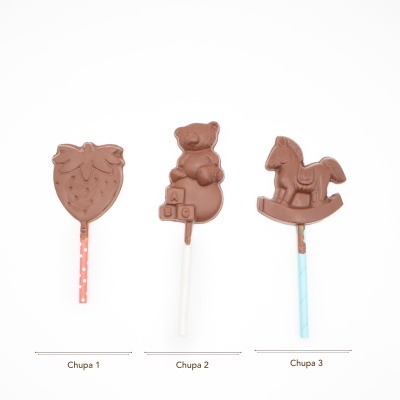 Chupa de Chocolate de Leite - Figuras Temáticas